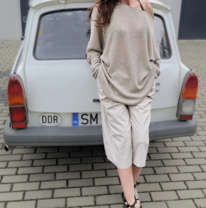 Bluzka, Sweterek lniany damski NIETOPERZ - rozmiar uniwersalny