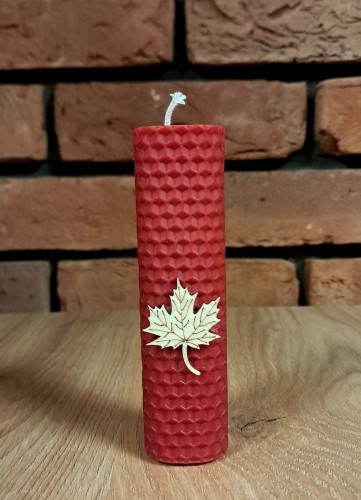 Świece intencyjne/rytualne z wosku pszczelego/ czerwona-kwadratowa