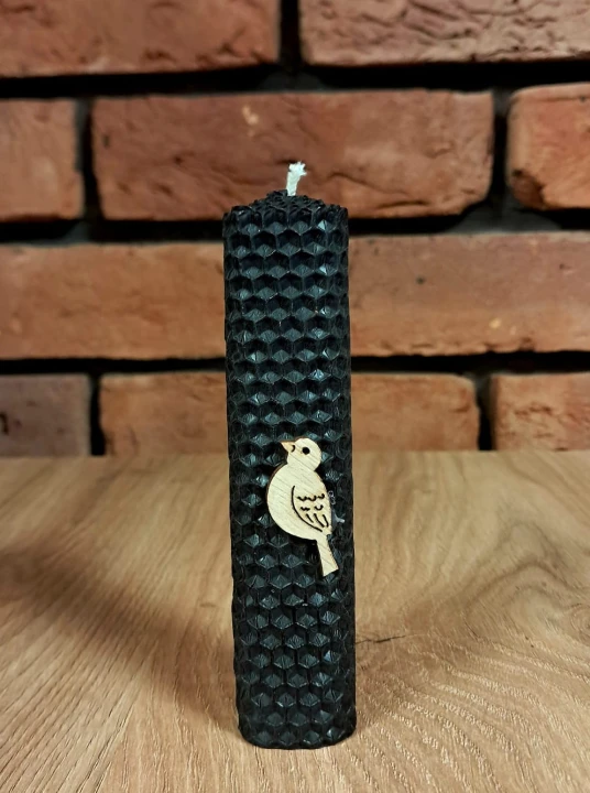 Świece intencyjne/rytualne z wosku pszczelego/ czarna-kwadratowa