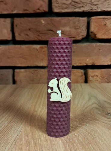 Świece intencyjne/rytualne z wosku pszczelego/ fioletowa-okrągła