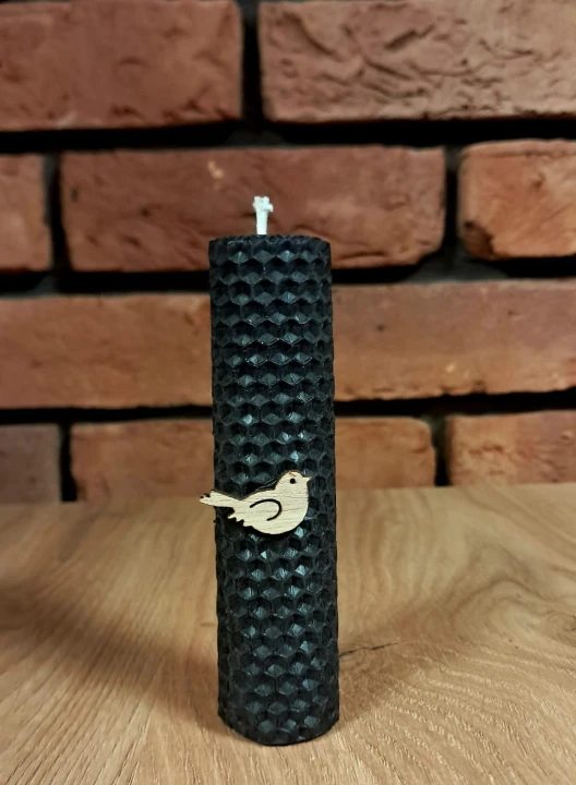 Świece intencyjne/rytualne z wosku pszczelego/ czarna-okrągła