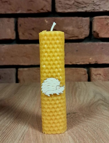 Świece intencyjne/rytualne z wosku pszczelego/ żółta-kwadratowa