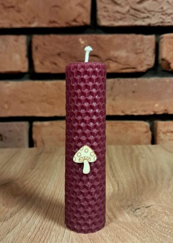 Świece intencyjne/rytualne z wosku pszczelego/ fioletowa -okrągła