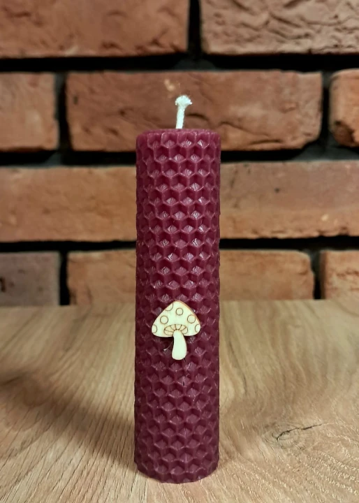 Świece intencyjne/rytualne z wosku pszczelego/ fioletowa -okrągła