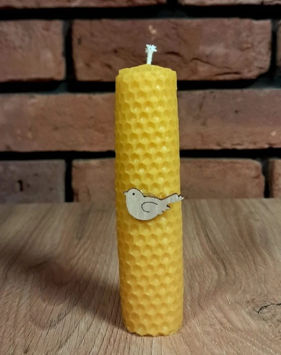Świece intencyjne/rytualne z wosku pszczelego/ żółta -okrągła