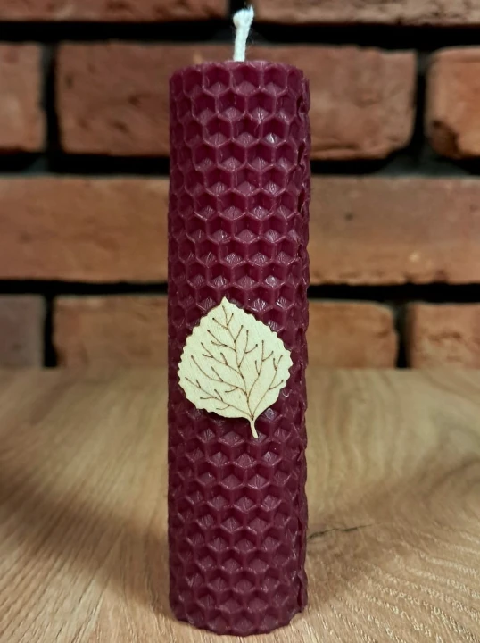 Świece intencyjne/rytualne z wosku pszczelego/ fioletowa-okrągła