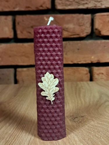 Świece intencyjne/rytualne z wosku pszczelego/ fioletowa-kwadratowa