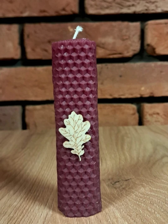 Świece intencyjne/rytualne z wosku pszczelego/ fioletowa-kwadratowa