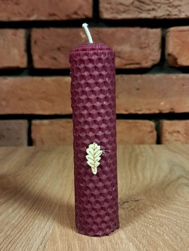 Świece intencyjne/rytualne z wosku pszczelego/ fioletowa-okragła