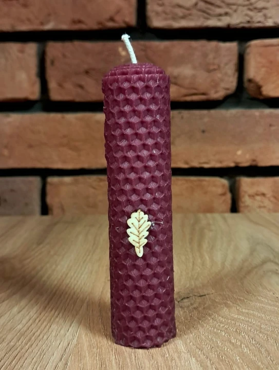 Świece intencyjne/rytualne z wosku pszczelego/ fioletowa-okragła