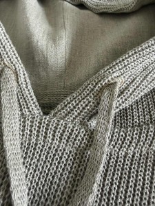 Sweter męski z kapturem 100% len -M/L małe XL