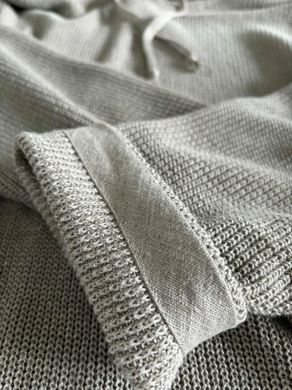 Sweter męski z kapturem 100% len -M/L małe XL