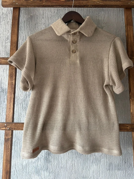 T-shirt polo damski 100% len rozm S/M