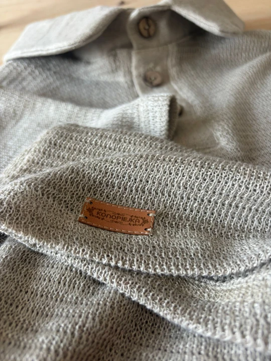 T-shirt polo damski 100% len rozm S/M