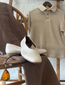 T-shirt polo damski 100% len rozm S/M