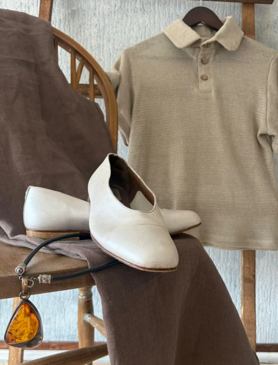 T-shirt polo damski 100% len rozm S/M