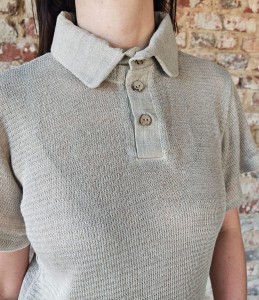T-shirt polo damski 100% len rozm S/M