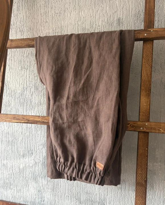 Spodnie damskie z kieszeniami 100% len rozm S/M