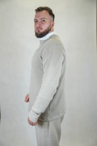 Sweter, bluza męska LONG SLEVE - 100% len / rozmiar M