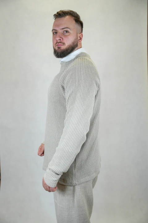 Sweter, bluza męska LONG SLEVE - 100% len / rozmiar M