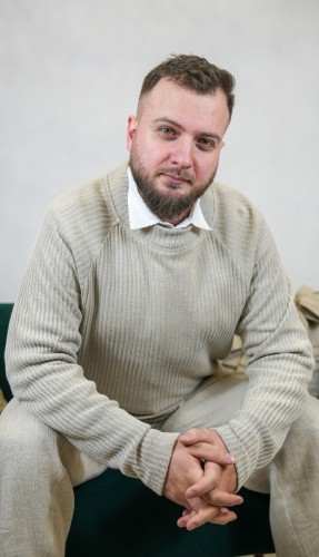 Sweter, bluza męska LONG SLEVE - 100% len / rozmiar M