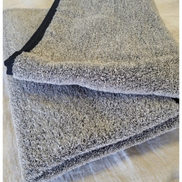 Lniany Ręcznik Frotte - Peeling - Masaż / Pętelki Na Czarnym Tle