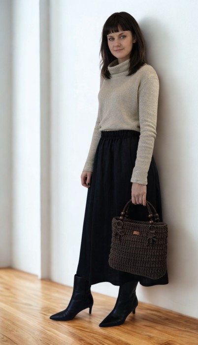 GOLF dzianinowy 100% LEN / rozmiar S/M