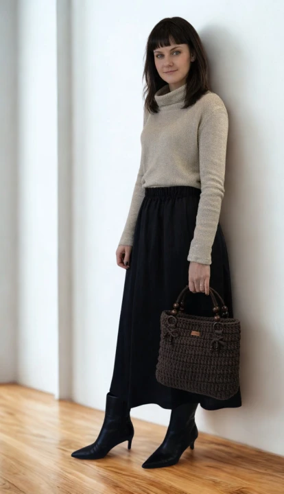 GOLF dzianinowy 100% LEN / rozmiar S/M