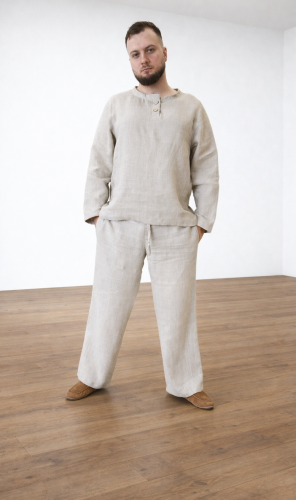 Bluza lniana męska 100% len rozm S/M małe L