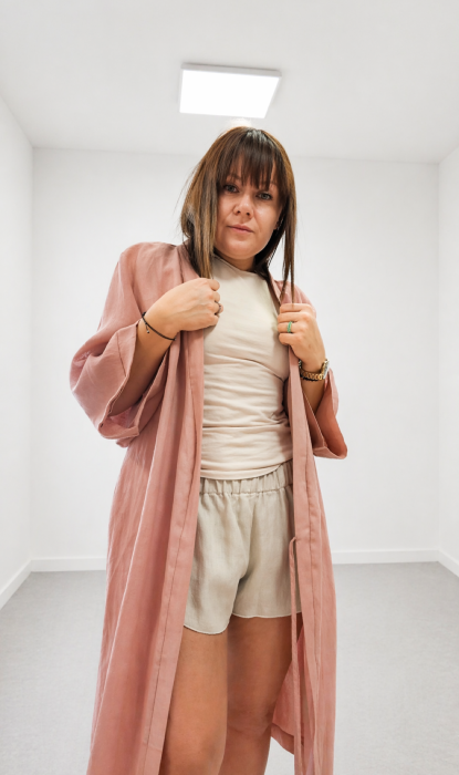 Lniane Spodenki damskie - OWSIANKA / SZARE