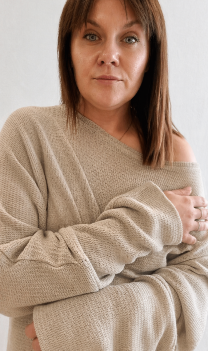 Bluzka, Sweterek lniany damski NIETOPERZ - rozmiar uniwersalny