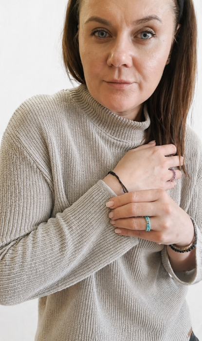 Sweter damski, Bluza - LEN 100%, kolor naturalny