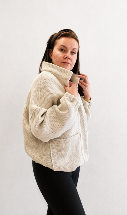 Lniano- bawełniana kurtka typu bomber