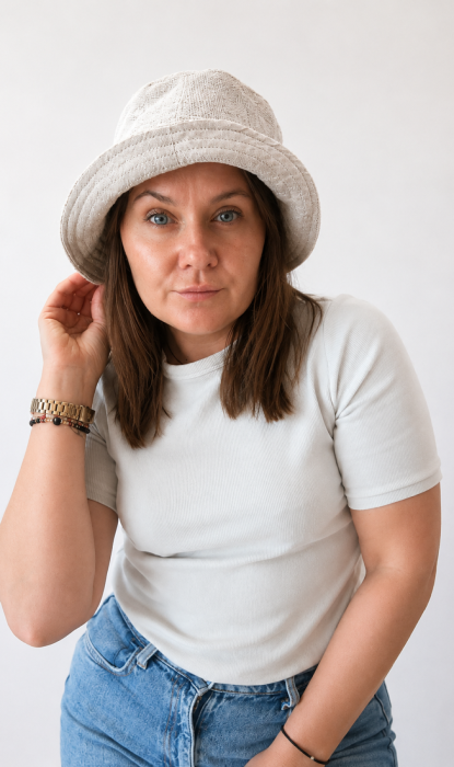 Kapelusz Bucket Hat z Bawełny i Konopi - Naturalny