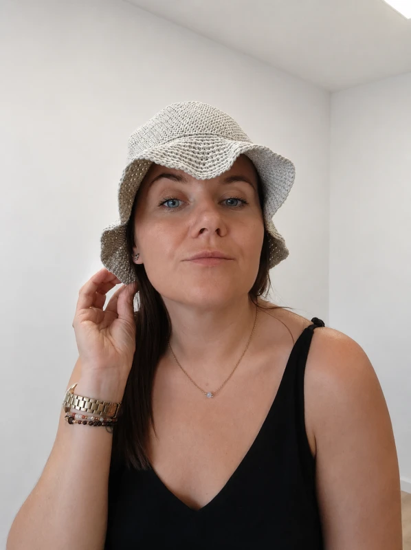 Bucket Hat lniano-bawełniany