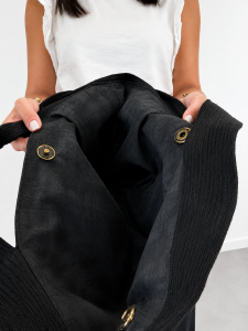 Torba shopper czarna sznurek