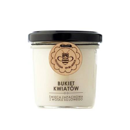 Świeca Sojowa w słoiczku - BUKIET KWIATÓW, 120 ml