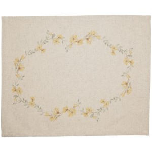 Lniano - Bawełniana PODKŁADKA Pod Talerz - wzór ŻÓŁTE KWIATKI 35 x 45