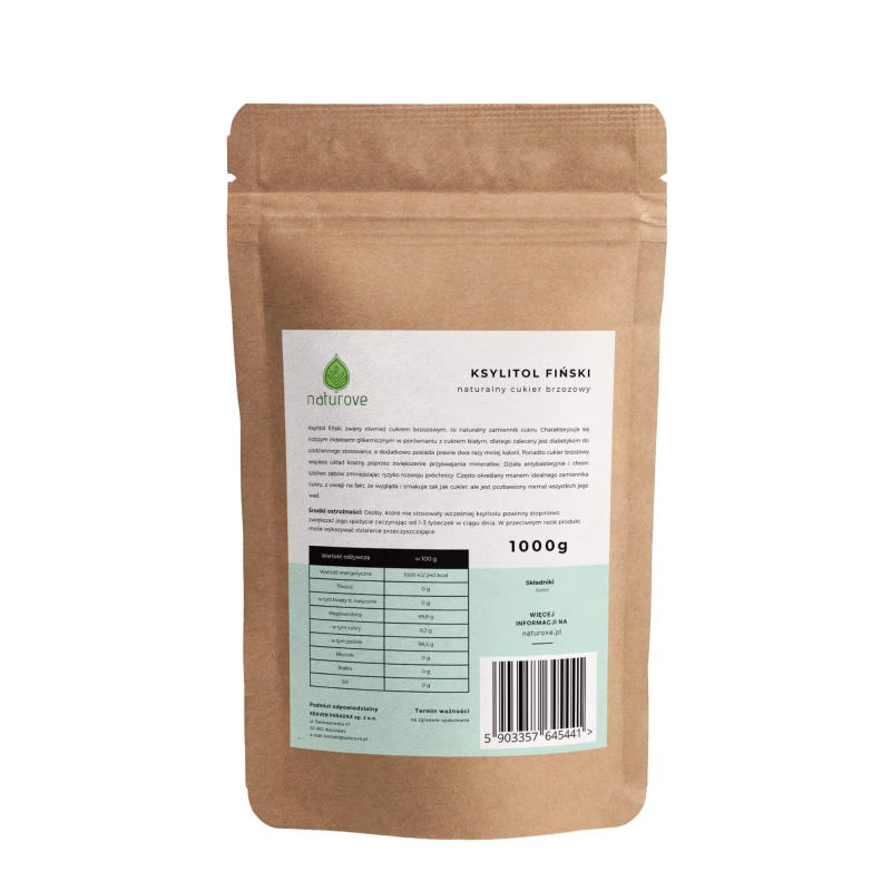 Ksylitol Fiński - Cukier Brzozowy, naturalny słodzik, 1 kg